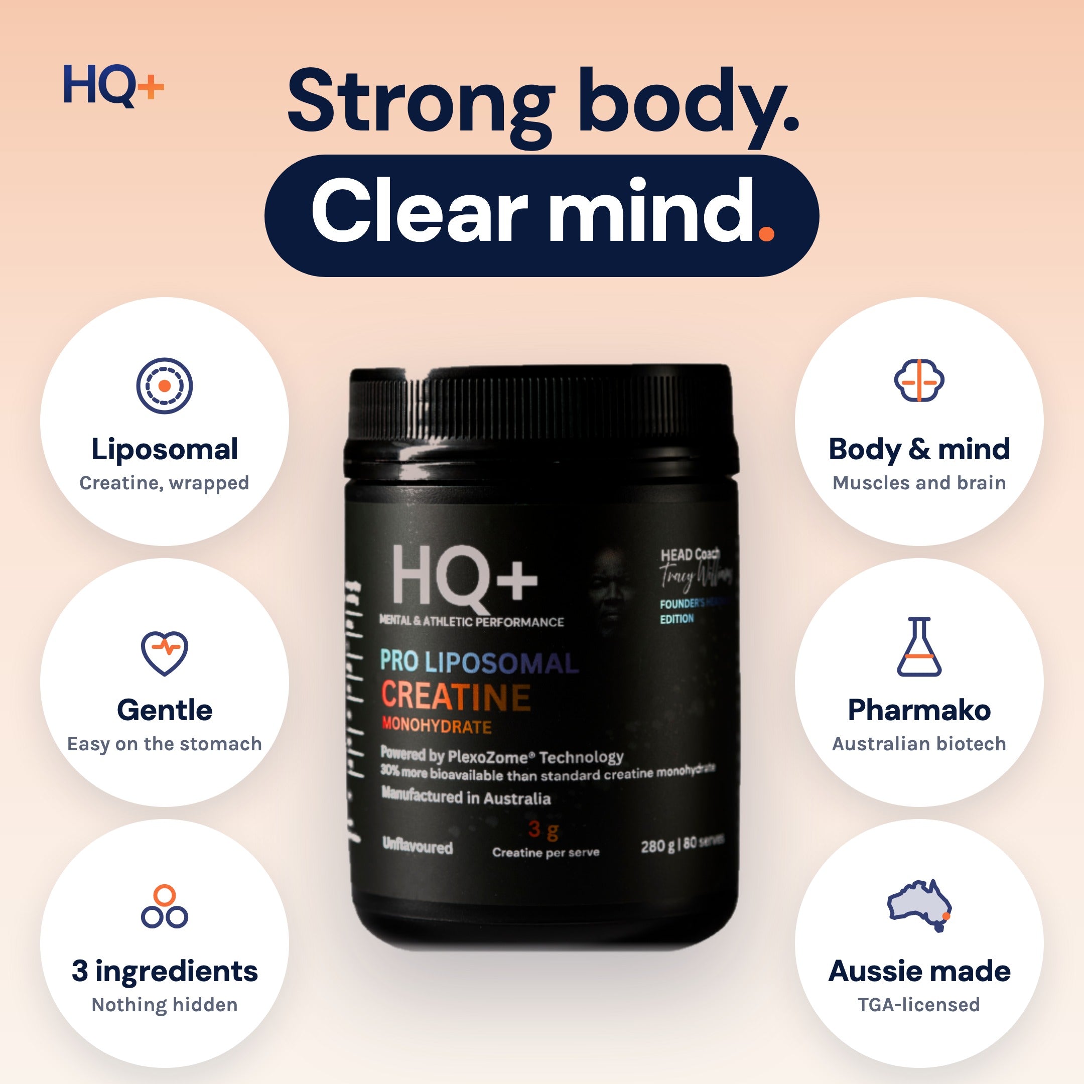 HQ+ Pro Liposomal Creatine Monohydrate Supports Mental & Physical Performance