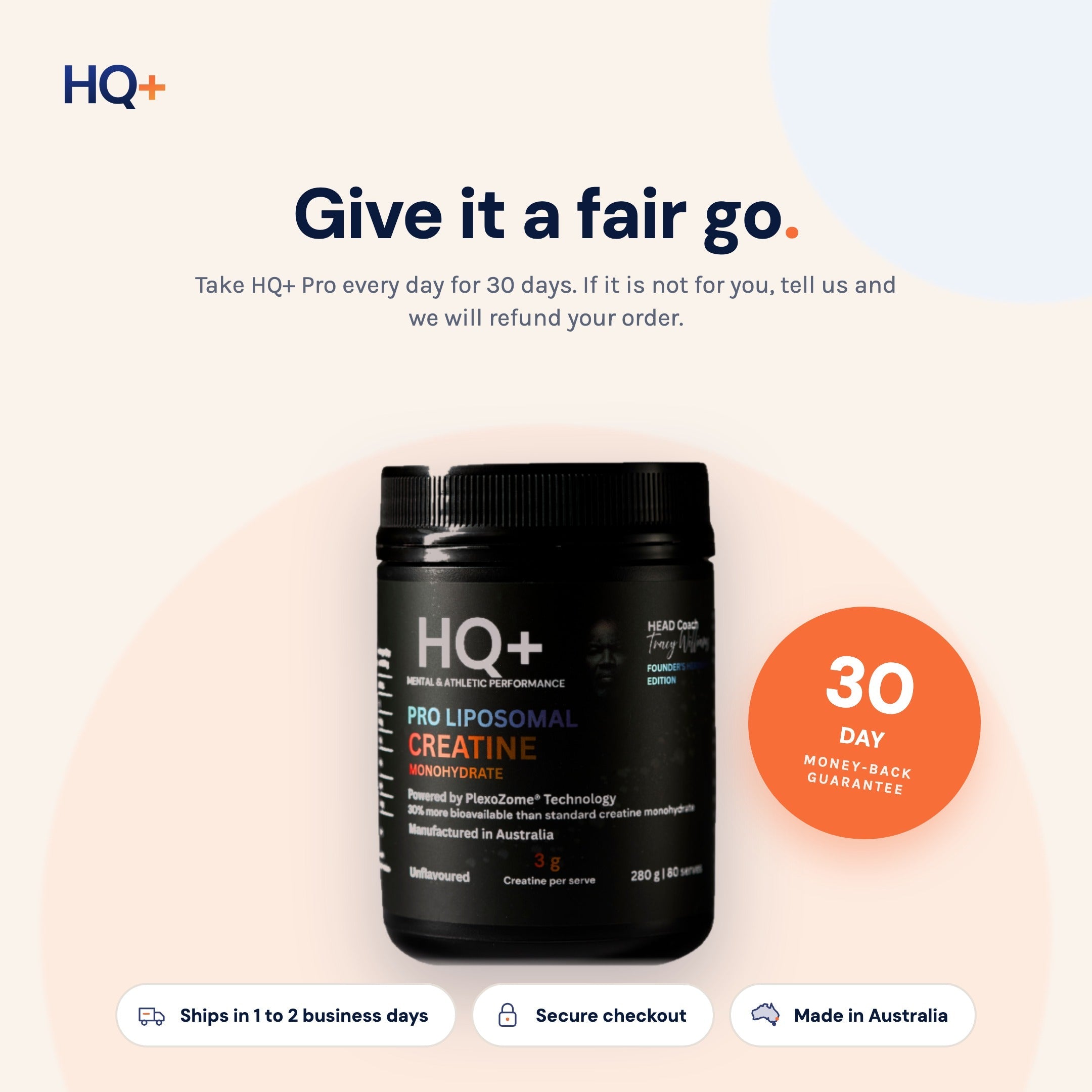 HQ+ Pro Liposomal Creatine Monohydrate Supports Mental & Physical Performance